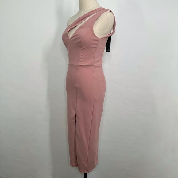 NWT Lulu's Cocktail Club Dress Mauve One Shoulder Midi Party Cocktail Size XS - Picture 5 of 15